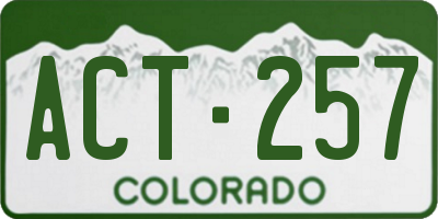 CO license plate ACT257