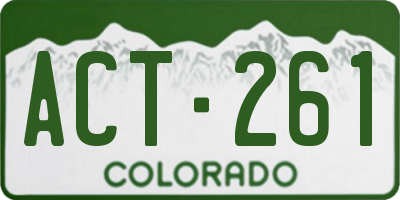 CO license plate ACT261