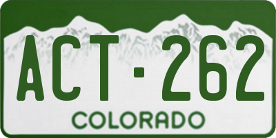 CO license plate ACT262