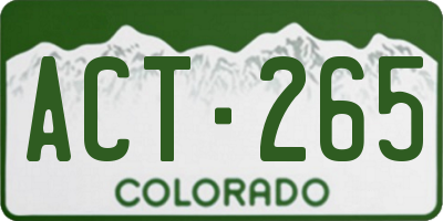 CO license plate ACT265