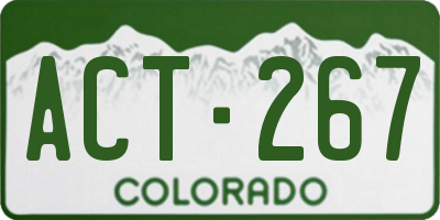 CO license plate ACT267