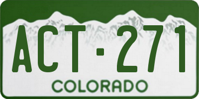 CO license plate ACT271