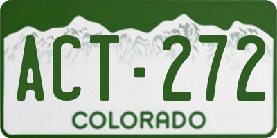 CO license plate ACT272