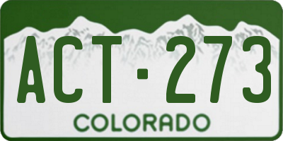 CO license plate ACT273