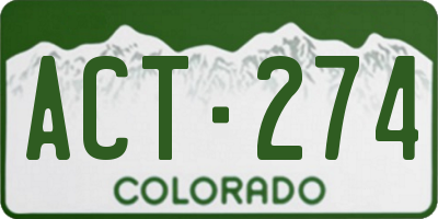 CO license plate ACT274