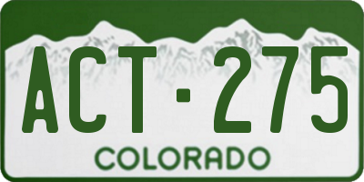 CO license plate ACT275