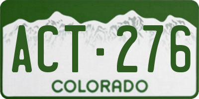 CO license plate ACT276