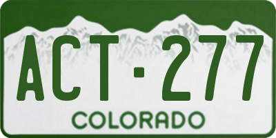 CO license plate ACT277