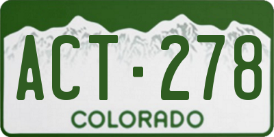 CO license plate ACT278