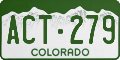 CO license plate ACT279