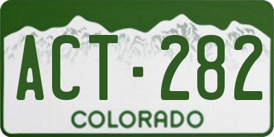 CO license plate ACT282