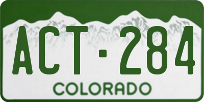 CO license plate ACT284