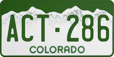 CO license plate ACT286