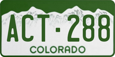 CO license plate ACT288