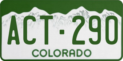 CO license plate ACT290