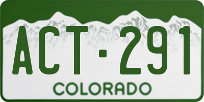 CO license plate ACT291