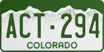 CO license plate ACT294