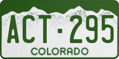 CO license plate ACT295