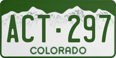 CO license plate ACT297