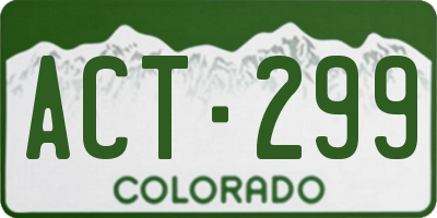 CO license plate ACT299