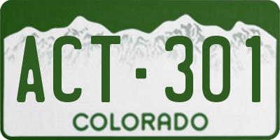 CO license plate ACT301