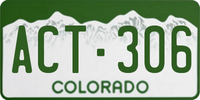 CO license plate ACT306