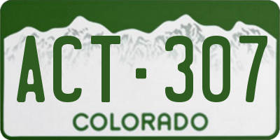 CO license plate ACT307