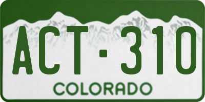 CO license plate ACT310