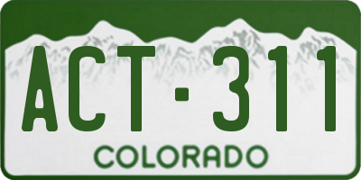 CO license plate ACT311