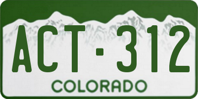 CO license plate ACT312