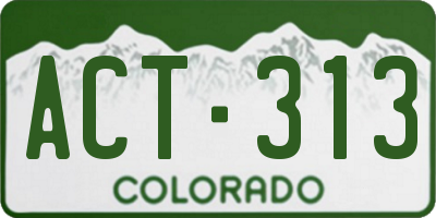 CO license plate ACT313