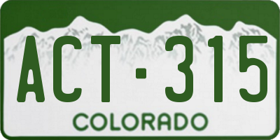 CO license plate ACT315