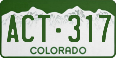 CO license plate ACT317