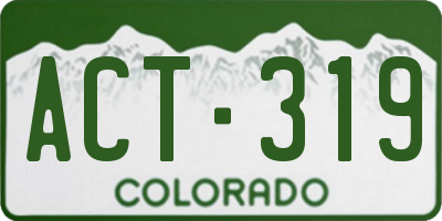CO license plate ACT319