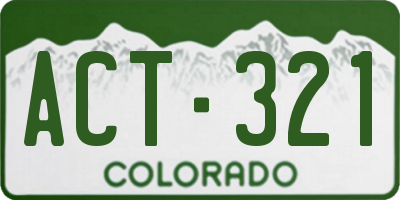 CO license plate ACT321