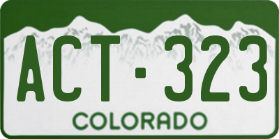 CO license plate ACT323