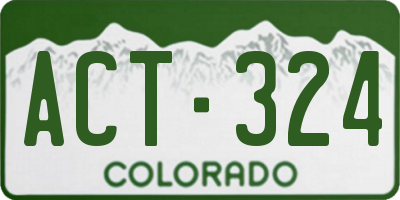 CO license plate ACT324