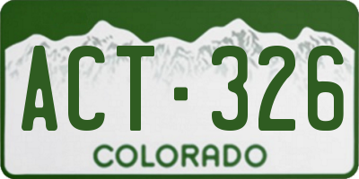 CO license plate ACT326