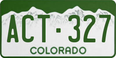 CO license plate ACT327