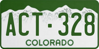 CO license plate ACT328