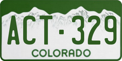 CO license plate ACT329