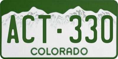 CO license plate ACT330