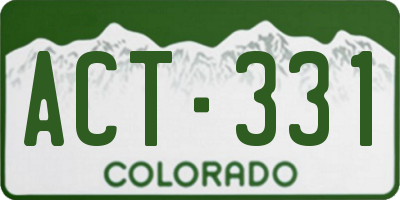 CO license plate ACT331