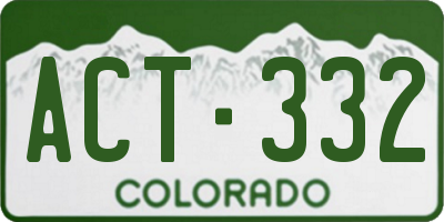 CO license plate ACT332