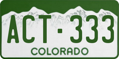 CO license plate ACT333