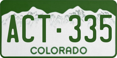 CO license plate ACT335