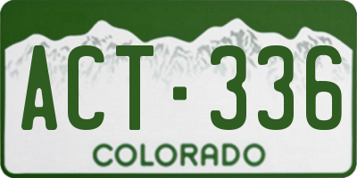 CO license plate ACT336