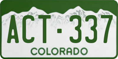 CO license plate ACT337
