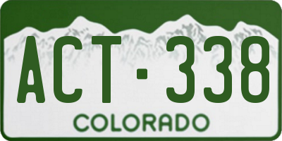 CO license plate ACT338