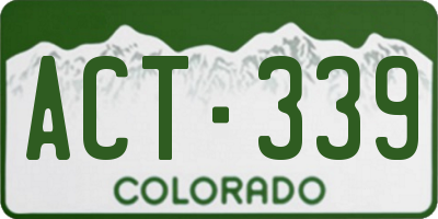 CO license plate ACT339
